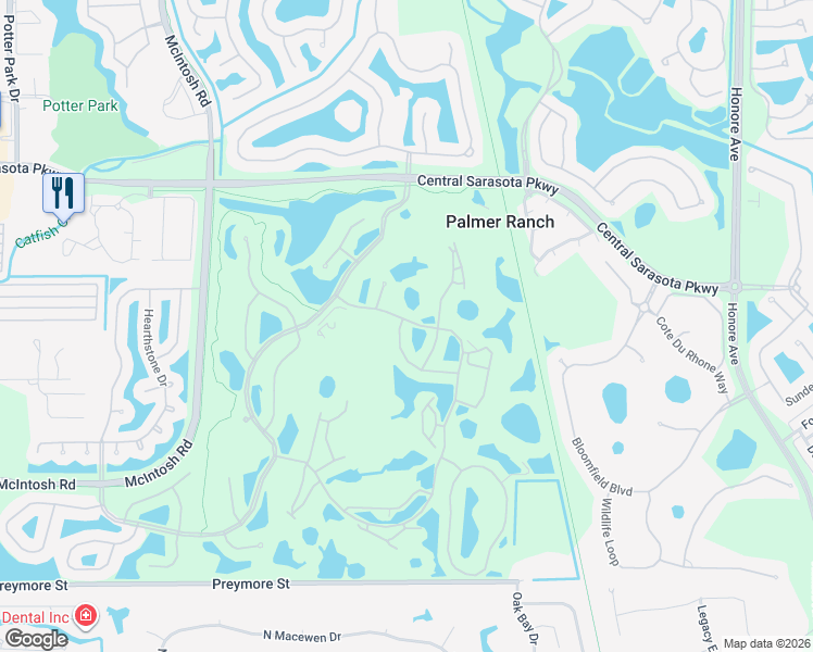 map of restaurants, bars, coffee shops, grocery stores, and more near 8909 Whitemarsh Avenue in Sarasota