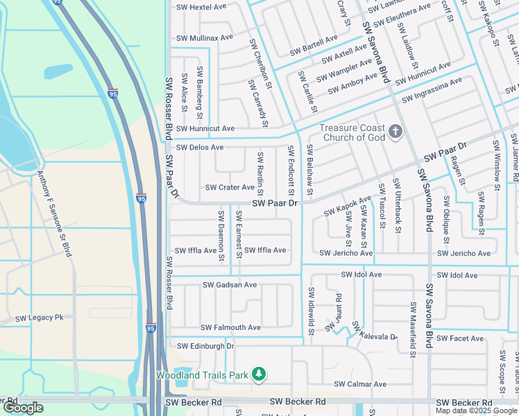 map of restaurants, bars, coffee shops, grocery stores, and more near 1498 Southwest Paar Drive in Port St. Lucie