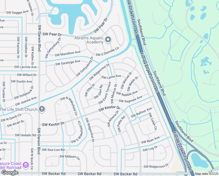 map of restaurants, bars, coffee shops, grocery stores, and more near 172 Southwest Exora Terrace in Port St. Lucie