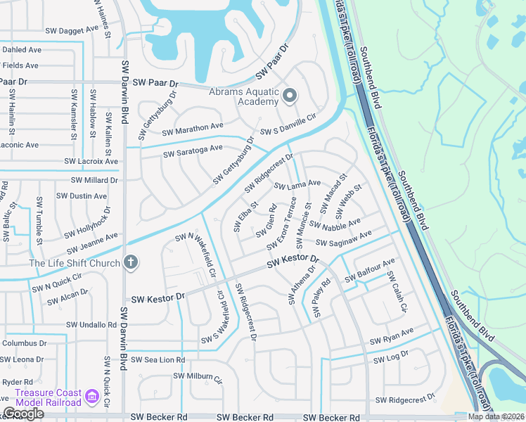 map of restaurants, bars, coffee shops, grocery stores, and more near 107 Southwest Chad Avenue in Port St. Lucie