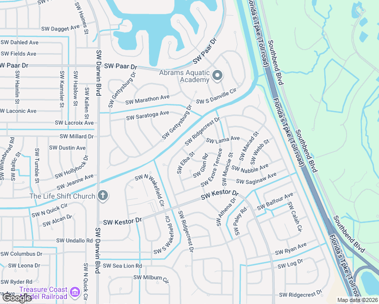 map of restaurants, bars, coffee shops, grocery stores, and more near 4184 Southwest Elba Street in Port St. Lucie