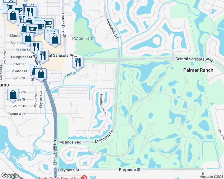 map of restaurants, bars, coffee shops, grocery stores, and more near in Sarasota County