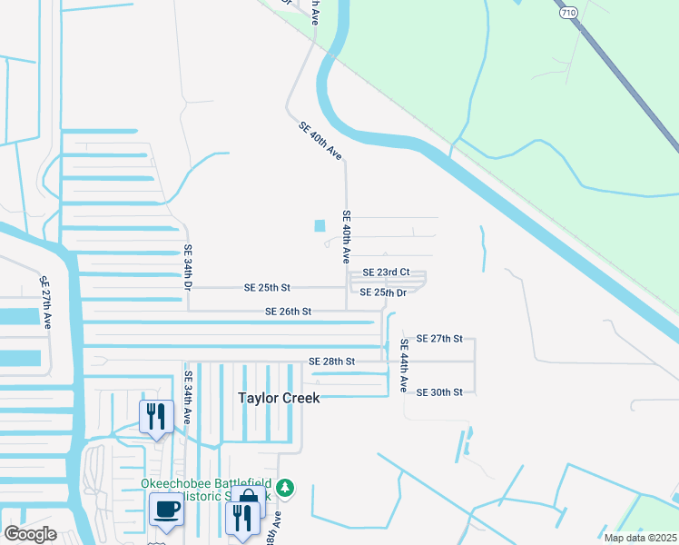 map of restaurants, bars, coffee shops, grocery stores, and more near 2427 Southeast 40th Avenue in Okeechobee