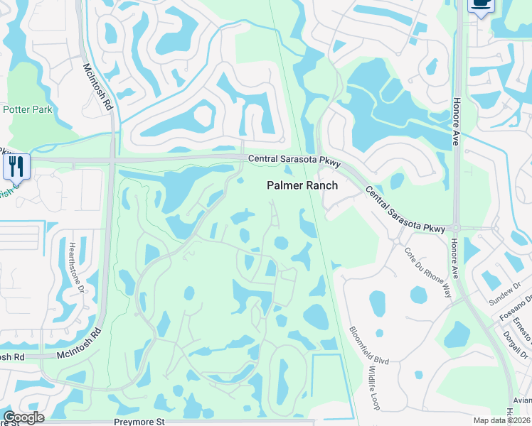 map of restaurants, bars, coffee shops, grocery stores, and more near 8750 Olde Hickory Avenue in Sarasota