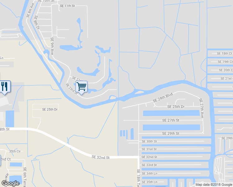 map of restaurants, bars, coffee shops, grocery stores, and more near 1560 Southeast 23rd Street in Okeechobee