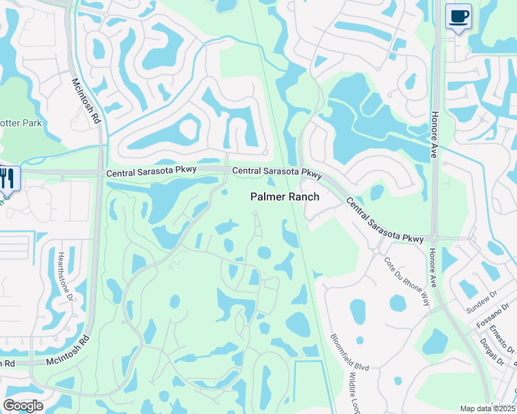 map of restaurants, bars, coffee shops, grocery stores, and more near 8735 Olde Hickory Avenue in Sarasota