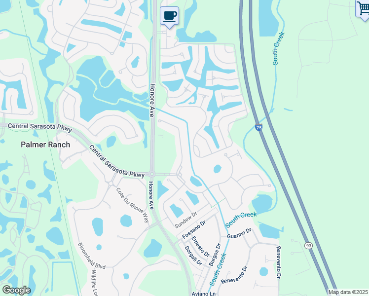 map of restaurants, bars, coffee shops, grocery stores, and more near 11086 Sandhill Preserve Drive in Sarasota