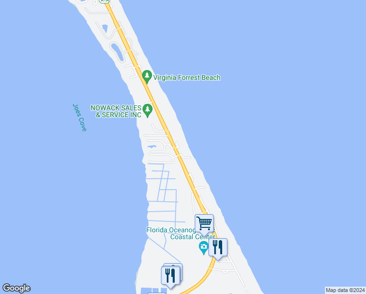 map of restaurants, bars, coffee shops, grocery stores, and more near 1501 Northeast Ocean Boulevard in Stuart