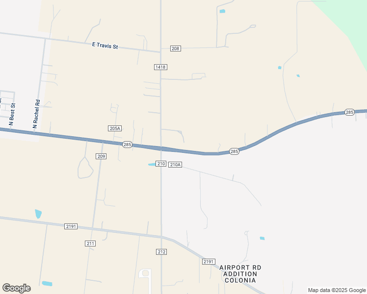 map of restaurants, bars, coffee shops, grocery stores, and more near 2025 Texas 285 in Falfurrias