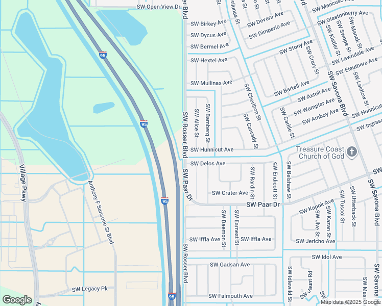 map of restaurants, bars, coffee shops, grocery stores, and more near 1686 Southwest Hunnicut Avenue in Port St. Lucie
