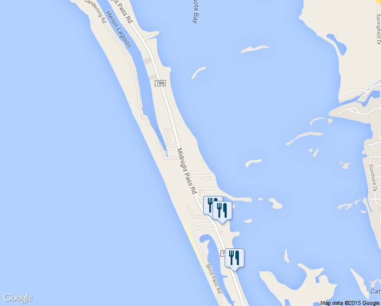 map of restaurants, bars, coffee shops, grocery stores, and more near 8585 Midnight Pass Road in Sarasota