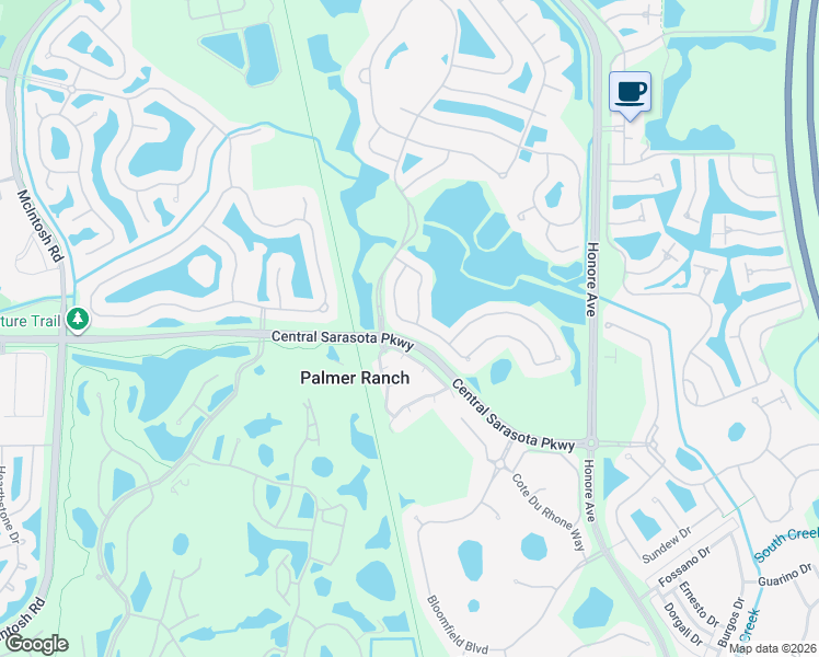 map of restaurants, bars, coffee shops, grocery stores, and more near 8606 Great Meadow Drive in Sarasota
