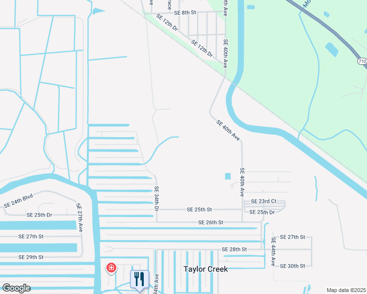 map of restaurants, bars, coffee shops, grocery stores, and more near in Taylor Creek