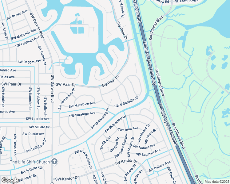 map of restaurants, bars, coffee shops, grocery stores, and more near 106 Southwest North Danville Circle in Port St. Lucie
