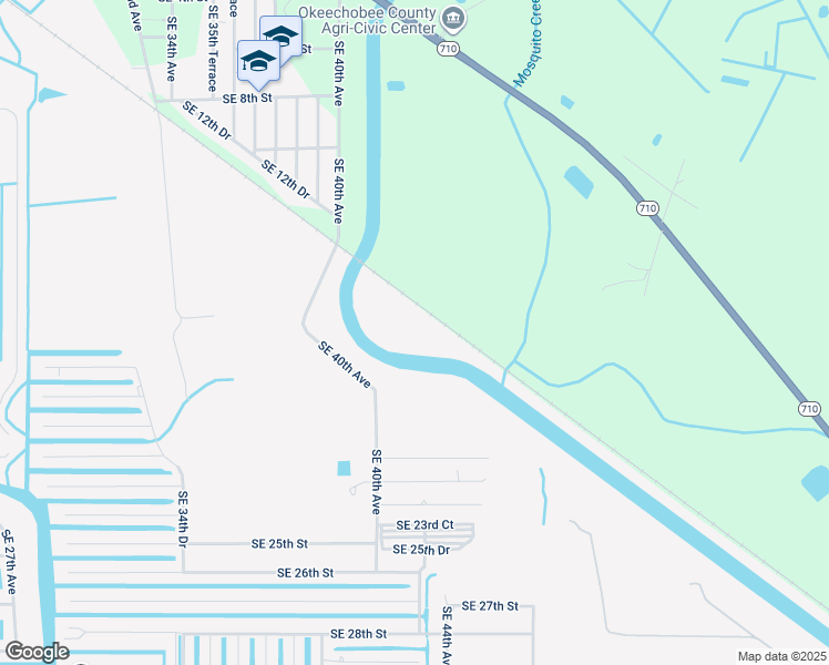 map of restaurants, bars, coffee shops, grocery stores, and more near 1600 Southeast 32nd Avenue in Okeechobee