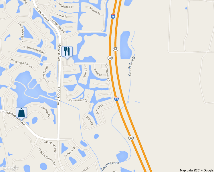 map of restaurants, bars, coffee shops, grocery stores, and more near 5860 Girona Place in Sarasota