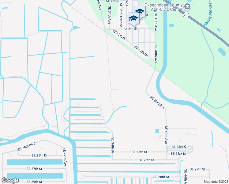 map of restaurants, bars, coffee shops, grocery stores, and more near 1600 Southeast 32nd Avenue in Okeechobee