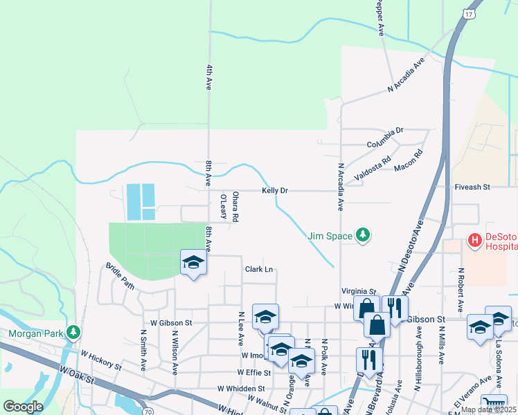 map of restaurants, bars, coffee shops, grocery stores, and more near 787 Kelly Drive in Arcadia