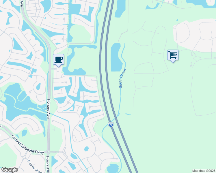 map of restaurants, bars, coffee shops, grocery stores, and more near Highway 93 in Sarasota