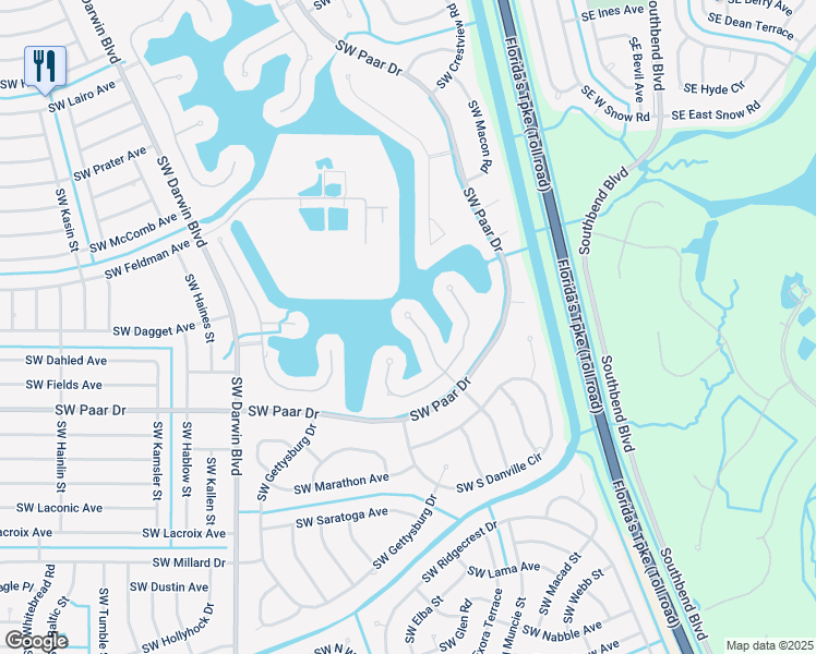 map of restaurants, bars, coffee shops, grocery stores, and more near 373 Quiet Woods in Port St. Lucie