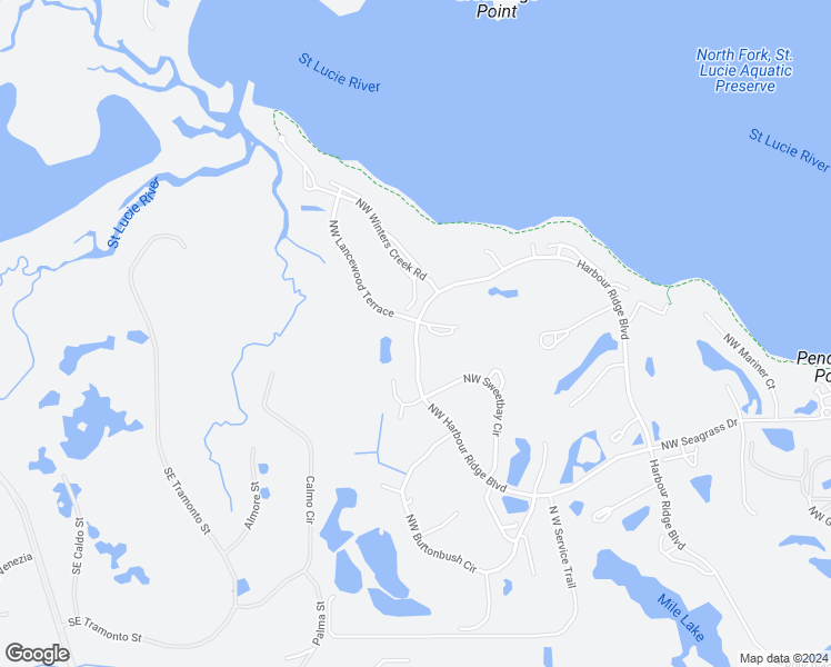 map of restaurants, bars, coffee shops, grocery stores, and more near 12478 Northwest Harbour Ridge Boulevard in Palm City