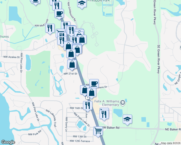 map of restaurants, bars, coffee shops, grocery stores, and more near 907 Northwest Sassafras Terrace in Jensen Beach