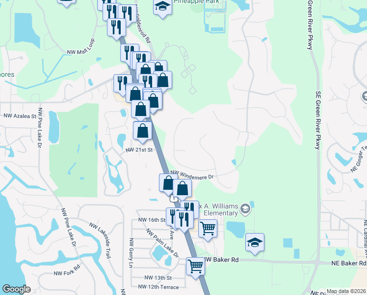 map of restaurants, bars, coffee shops, grocery stores, and more near 907 Northwest Sassafras Terrace in Jensen Beach