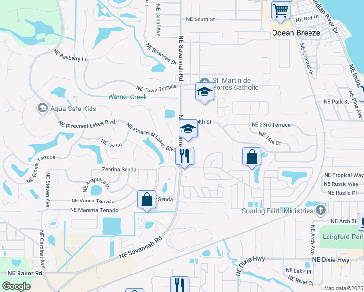 map of restaurants, bars, coffee shops, grocery stores, and more near in Jensen Beach