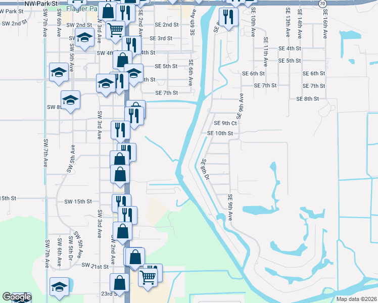 map of restaurants, bars, coffee shops, grocery stores, and more near 1108 Southeast 8th Avenue in Okeechobee