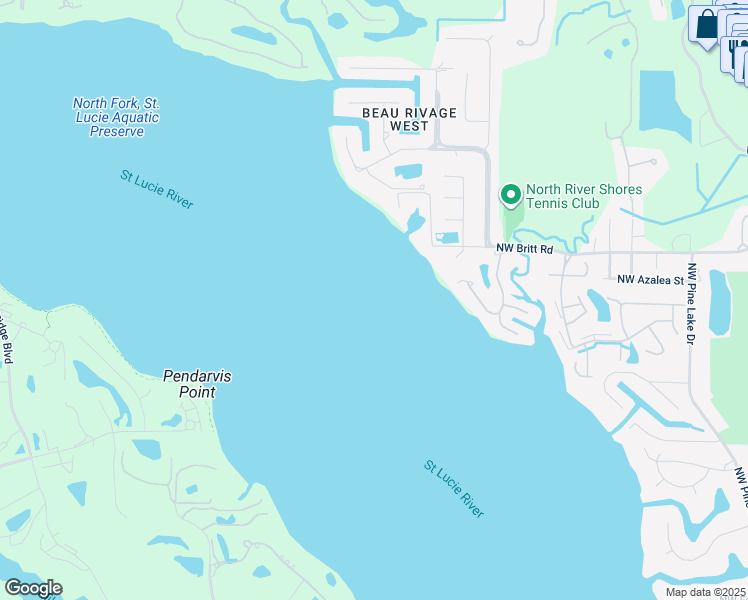 map of restaurants, bars, coffee shops, grocery stores, and more near 2544 Northwest Britt Road in Stuart