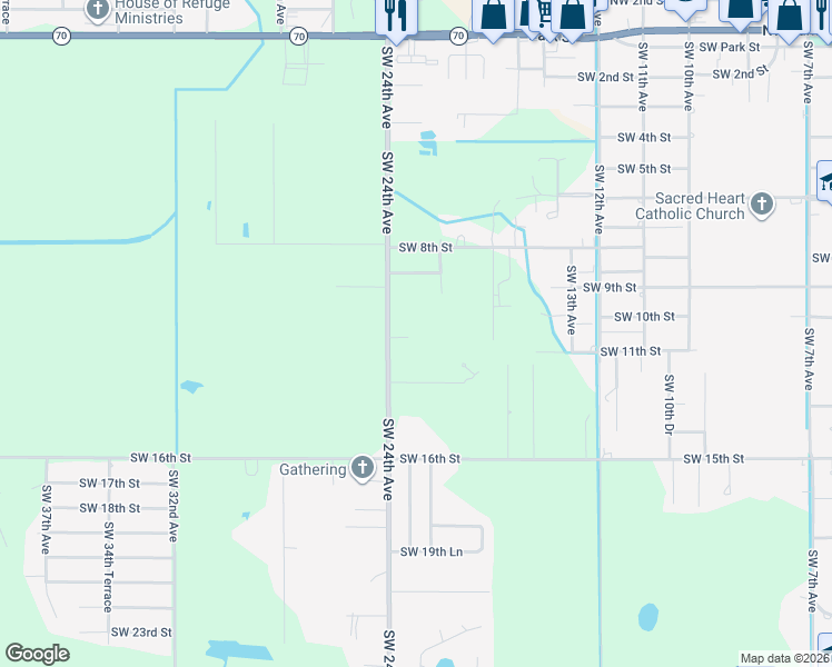 map of restaurants, bars, coffee shops, grocery stores, and more near 1001 Southwest 22nd Avenue in Okeechobee
