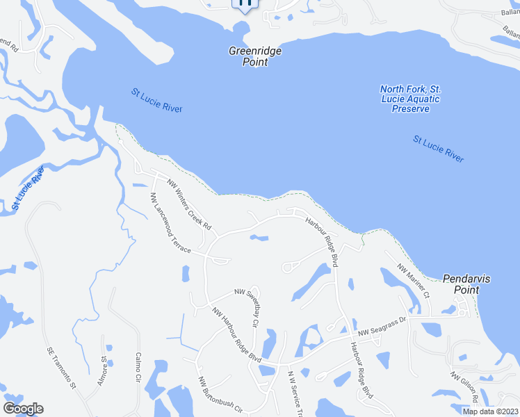 map of restaurants, bars, coffee shops, grocery stores, and more near 12386 Northwest Harbour Ridge Boulevard in Palm City