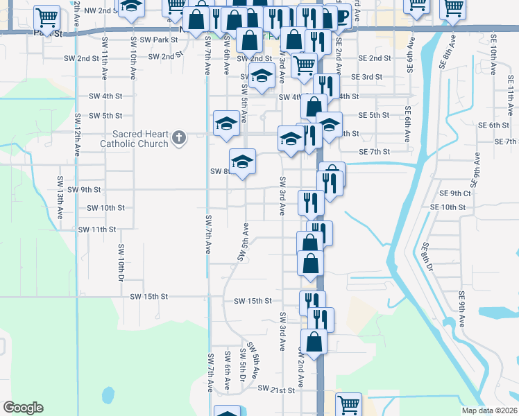 map of restaurants, bars, coffee shops, grocery stores, and more near 1000 Southwest 4th Avenue in Okeechobee
