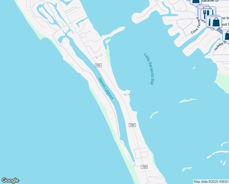 map of restaurants, bars, coffee shops, grocery stores, and more near 8038 Midnight Pass Road in Sarasota