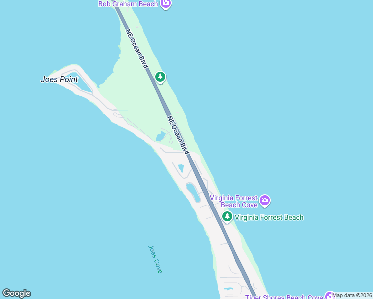 map of restaurants, bars, coffee shops, grocery stores, and more near 2499 Northeast Ocean Boulevard in Stuart