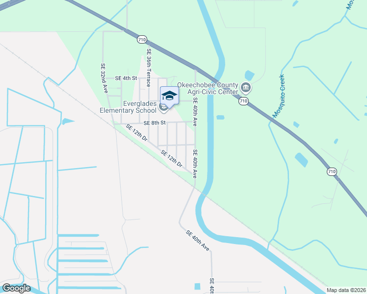 map of restaurants, bars, coffee shops, grocery stores, and more near 939 Southeast 39th Terrace in Okeechobee