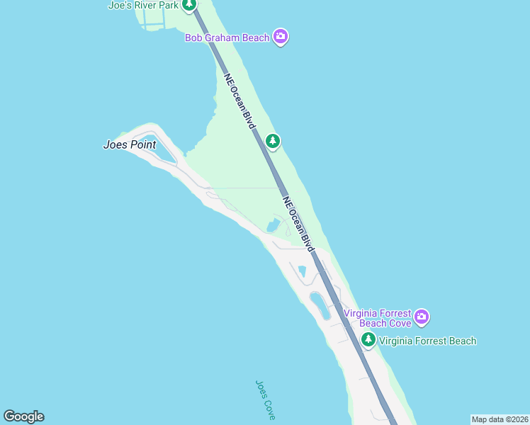 map of restaurants, bars, coffee shops, grocery stores, and more near 2499 Northeast Ocean Boulevard in Stuart