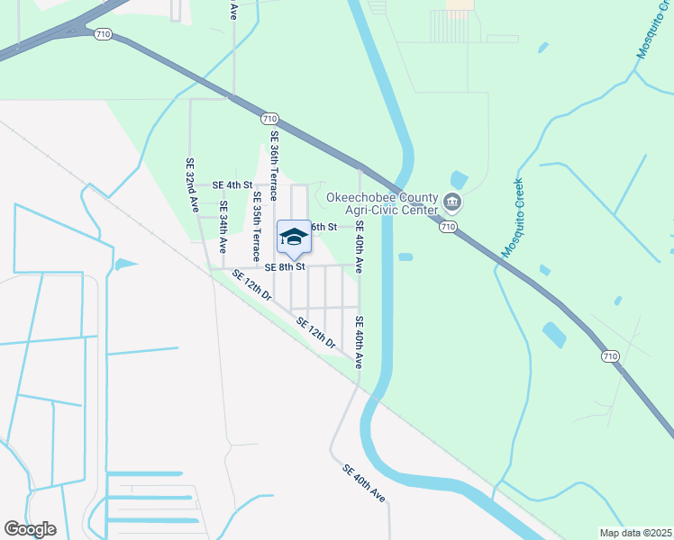 map of restaurants, bars, coffee shops, grocery stores, and more near 819 Southeast 39th Terrace in Okeechobee
