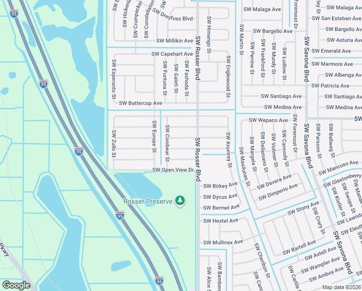 map of restaurants, bars, coffee shops, grocery stores, and more near 1762 Southwest Lofgren Avenue in Port St. Lucie