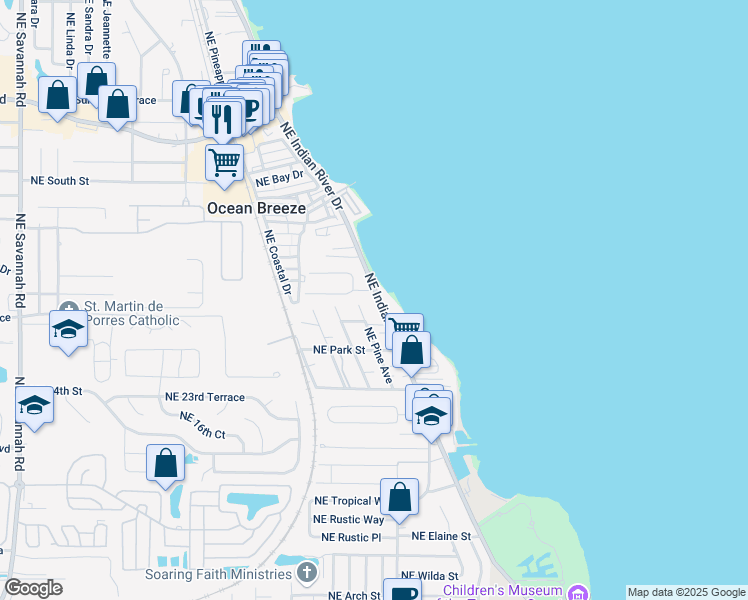 map of restaurants, bars, coffee shops, grocery stores, and more near 2680 Northeast Indian River Drive in Jensen Beach