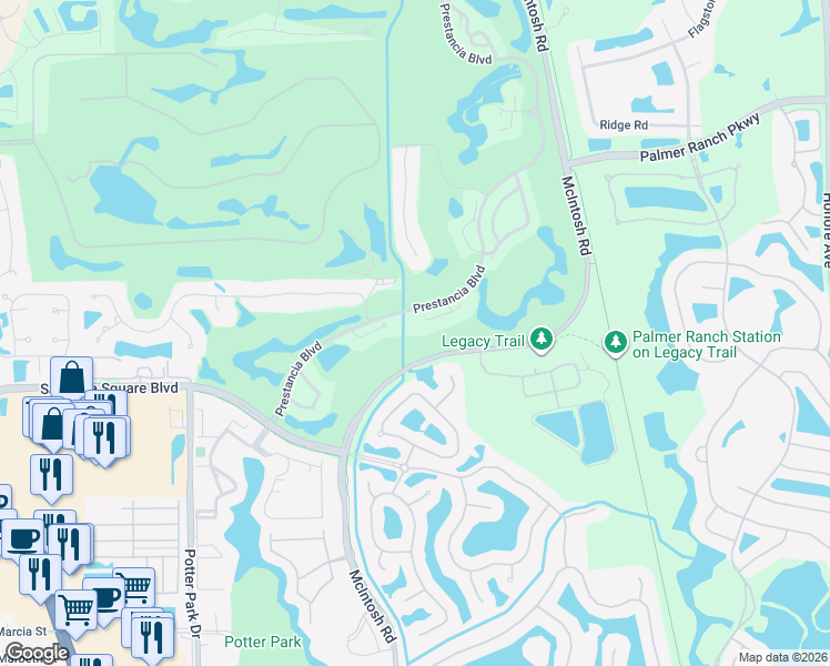 map of restaurants, bars, coffee shops, grocery stores, and more near 4416 Calle Serena in Sarasota