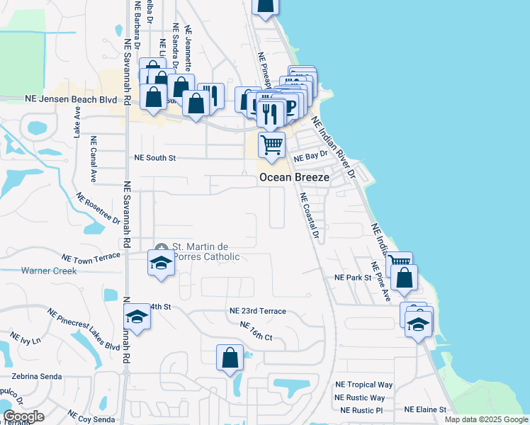 map of restaurants, bars, coffee shops, grocery stores, and more near 12 West Way in Riviera Beach