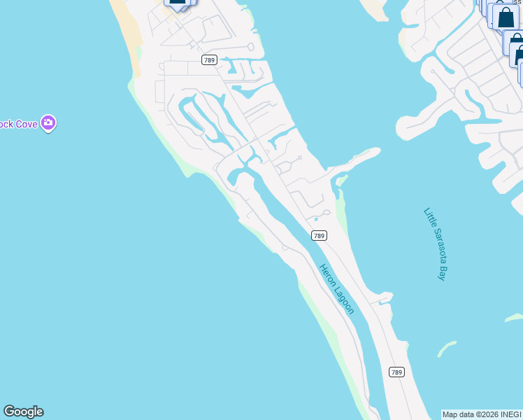 map of restaurants, bars, coffee shops, grocery stores, and more near 7712 Sanderling Road in Sarasota