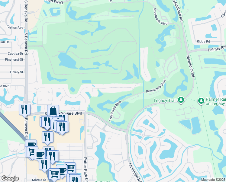 map of restaurants, bars, coffee shops, grocery stores, and more near 4227 Boca Pointe Drive in Sarasota