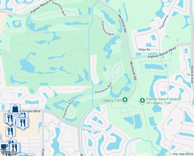map of restaurants, bars, coffee shops, grocery stores, and more near 7741 Calle Facil in Sarasota