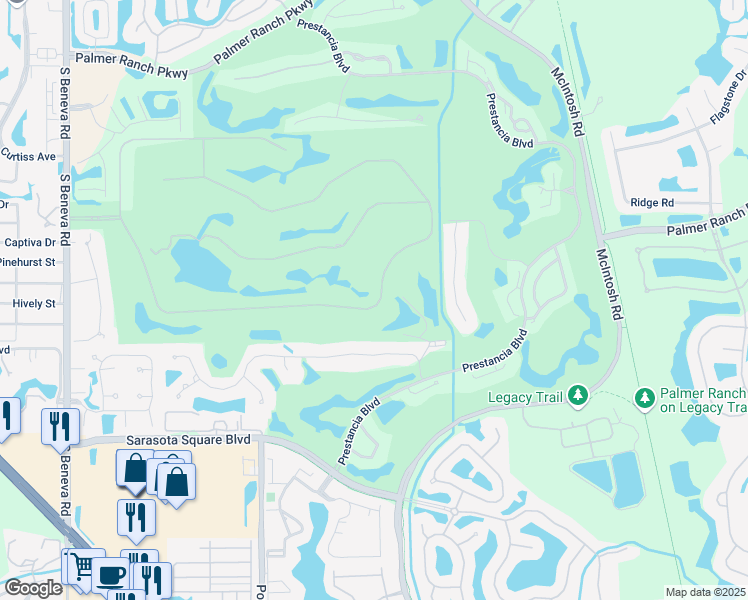 map of restaurants, bars, coffee shops, grocery stores, and more near 3904 Torrey Pines Boulevard in Sarasota