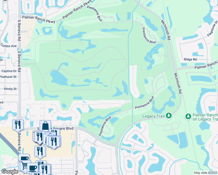 map of restaurants, bars, coffee shops, grocery stores, and more near 3904 Torrey Pines Boulevard in Sarasota