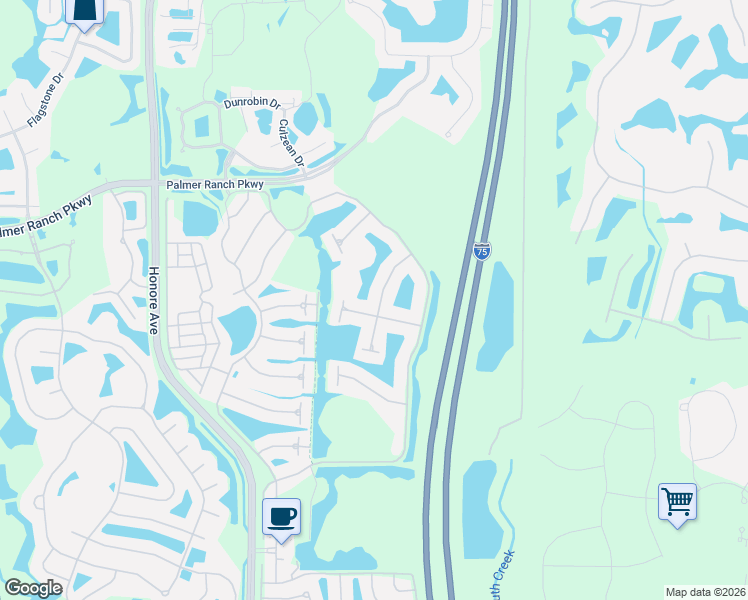 map of restaurants, bars, coffee shops, grocery stores, and more near 7722 Uliva Way in Sarasota