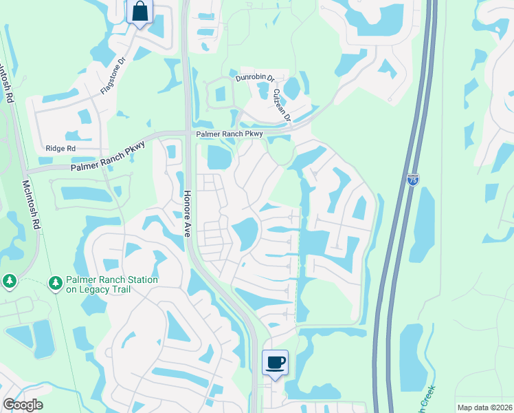 map of restaurants, bars, coffee shops, grocery stores, and more near 7647 Pesaro Drive in Sarasota