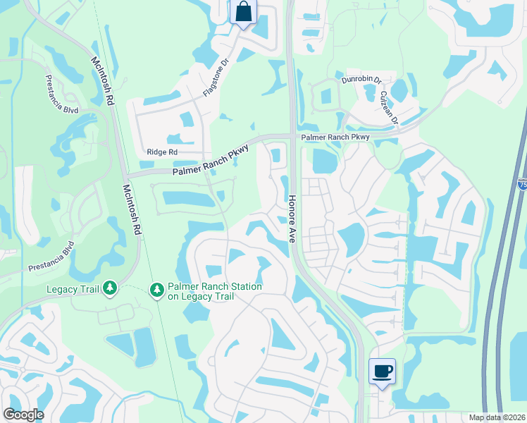 map of restaurants, bars, coffee shops, grocery stores, and more near 7527 Botanica Parkway in Sarasota